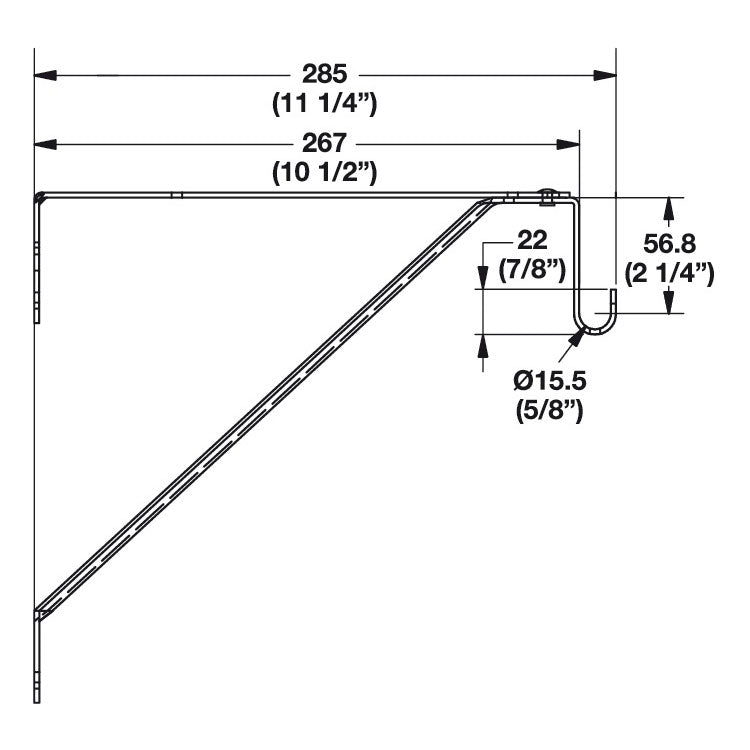 Oval Closet Rod and Shelf Support Bracket