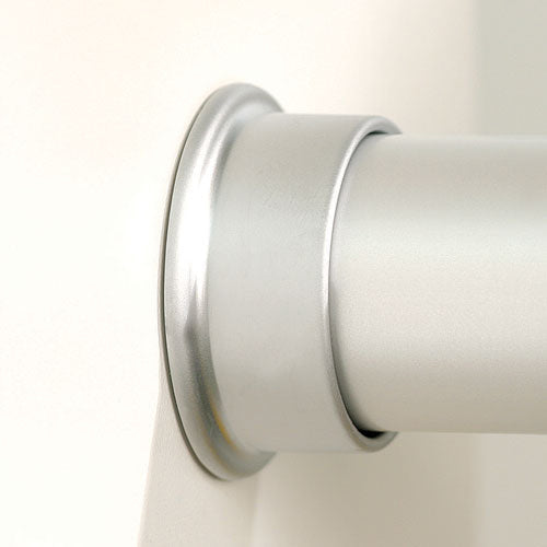 Round Closet Rod Flanges - Brushed Silver