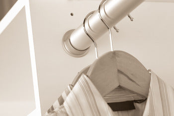 Round Closet Rod Flanges - Brushed Silver